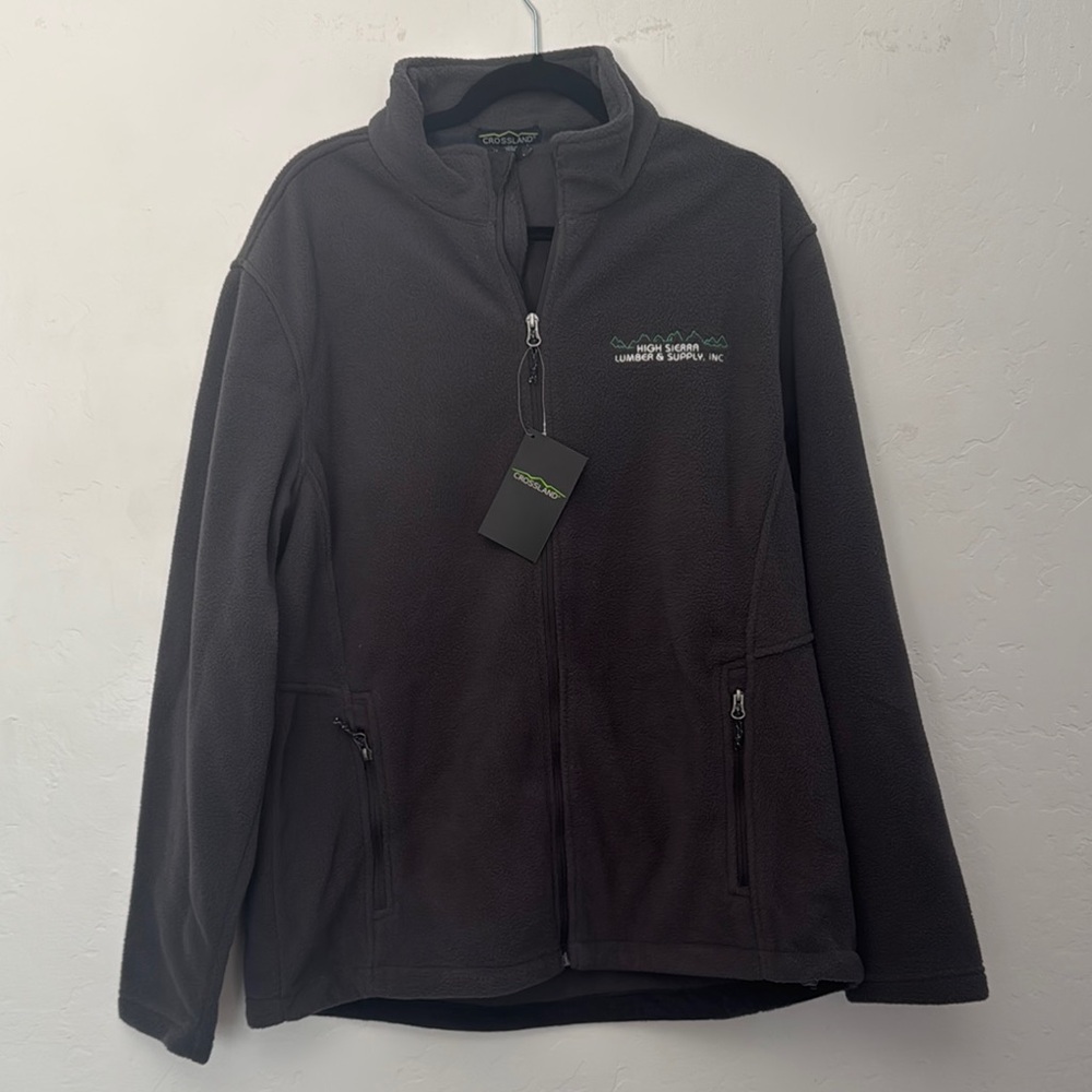 NWT Crossland Full Zip Fleece Jacket Men’s XL Gray Workwear Outdoor